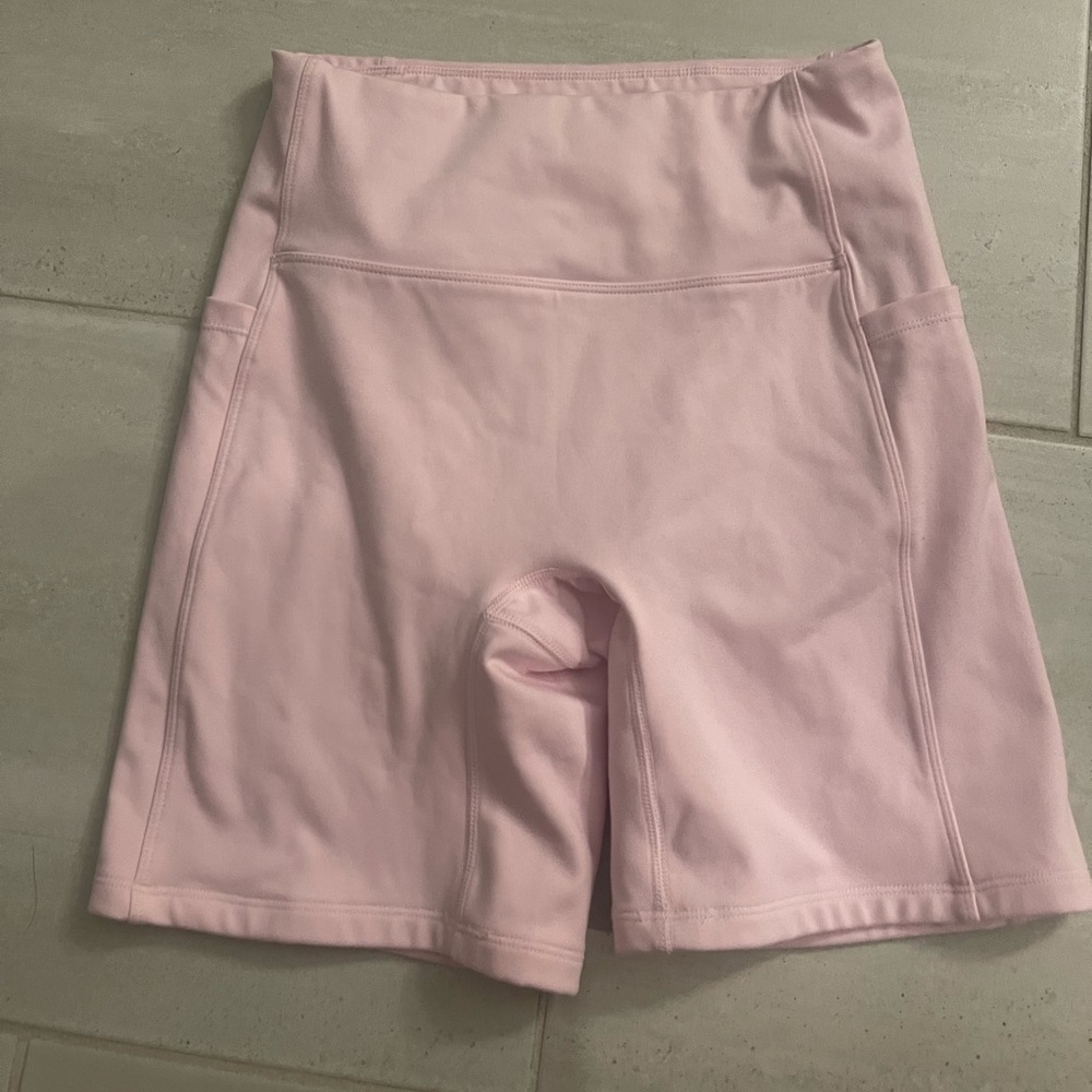 Pink High-Waisted Biker Shorts